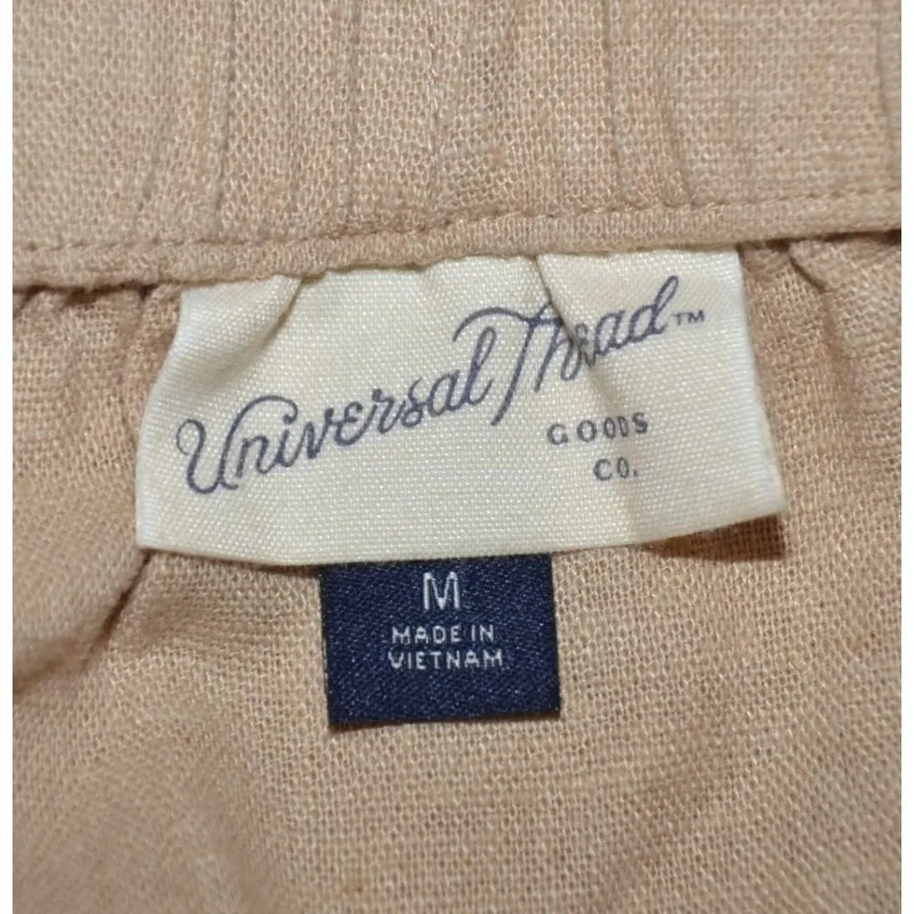 Universal Thread Tan Button Up Tiered Maxi Skirt Size M Linen Blend Boho Modest - Image 8