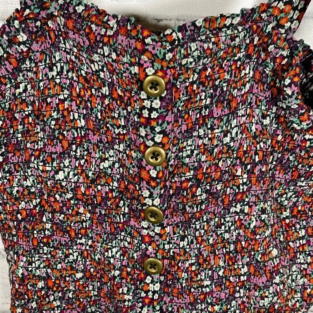 Patrons of Peace Anthropologie brand floral smocked crop top Small - Image 3