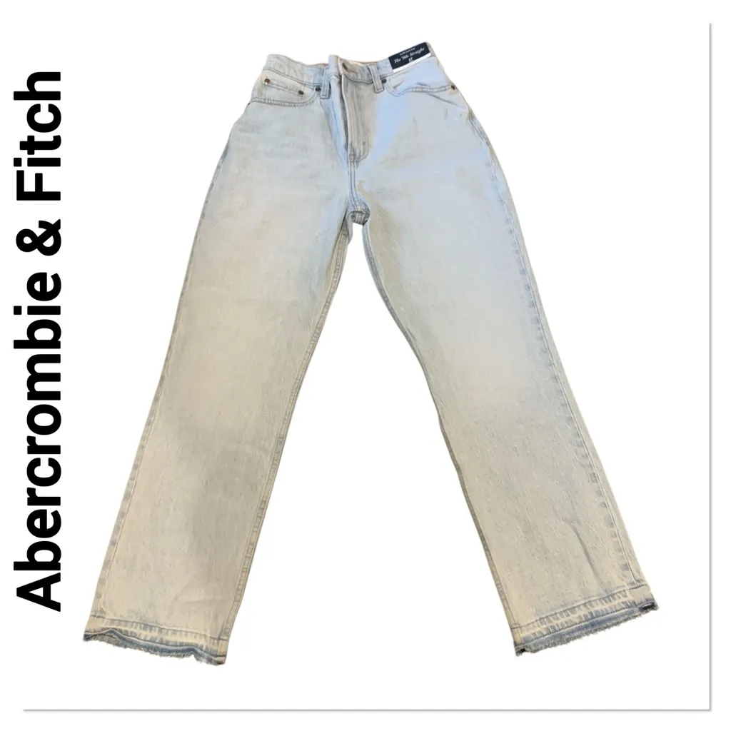ABERCROMBIE  & FITCH Ultra High Rise '90s Straight Jeans size 27 short - Image 2