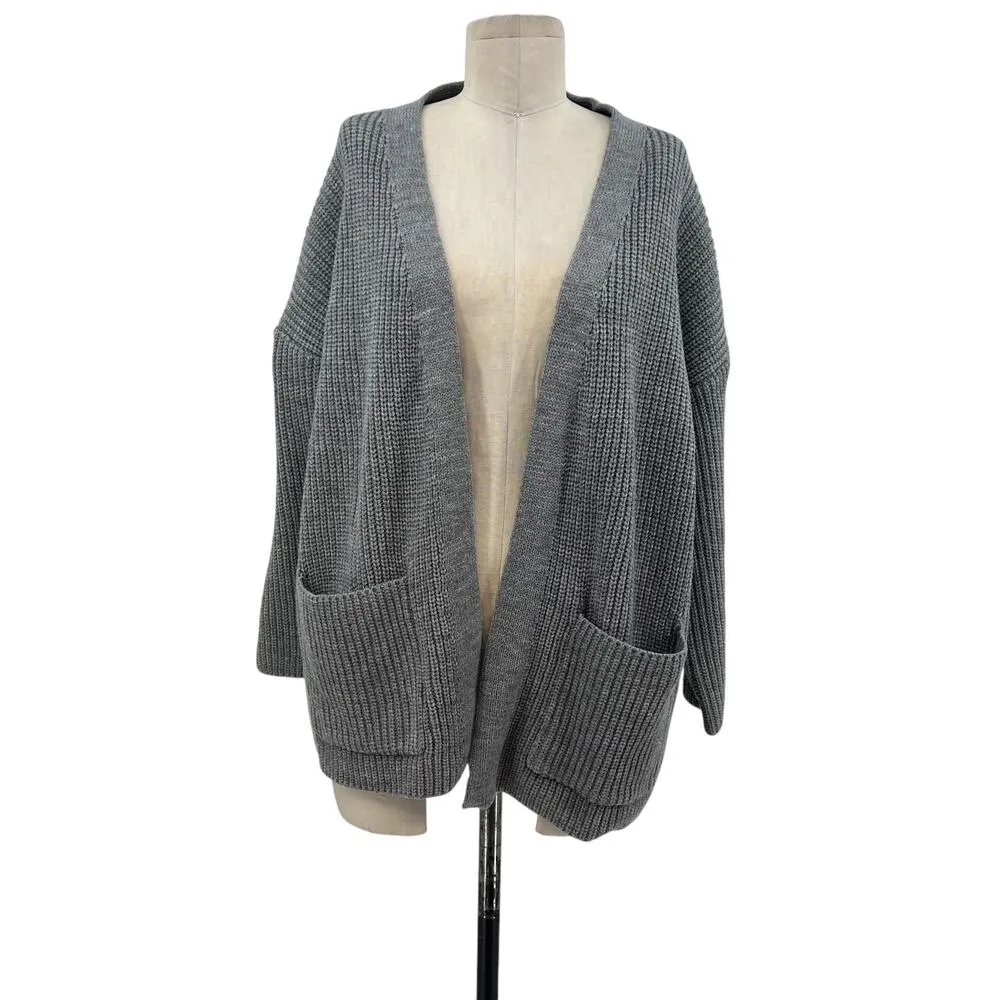 The Beach People The Twin Palms Cardigan Sweater Embroidered Knit Size XS‎ / S Gray - Image 3