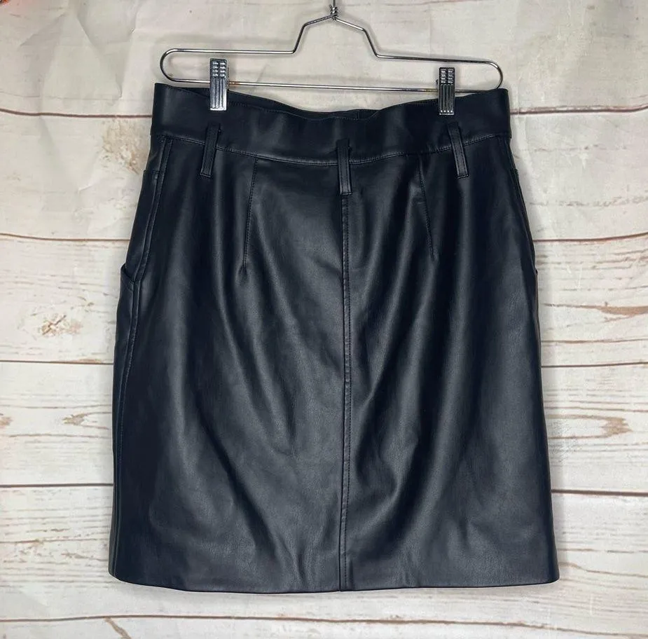 H&M • Mini Skirt • High Waisted • Pockets • Faux Leather • Size 8 - Image 5
