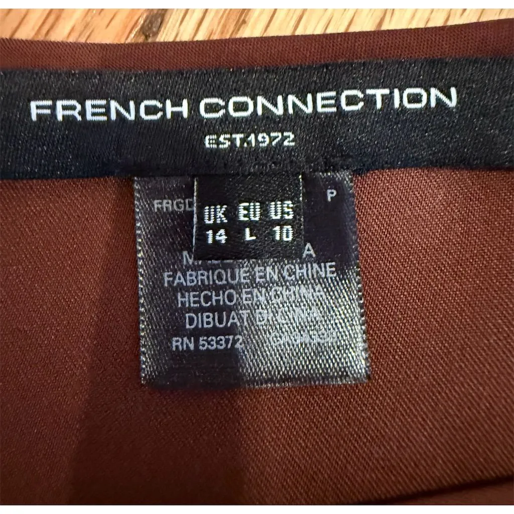 French Connection Women's V-Neck Mini Dress Brown Size 10 Party/Cocktail - Image 8