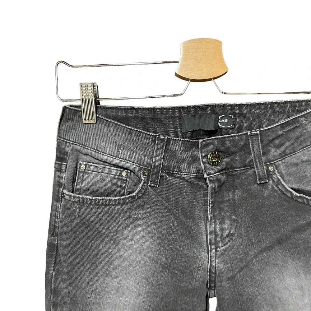Just Cavalli Charcoal Gray Denim Whiskered Jeans Size 40 / US 4 - Image 3