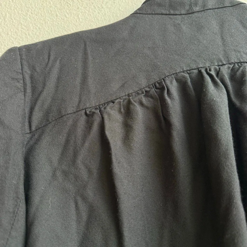 Club Monaco Drape Black Open Front Zipper Blazer Career Office Wear Size Small - Image 6