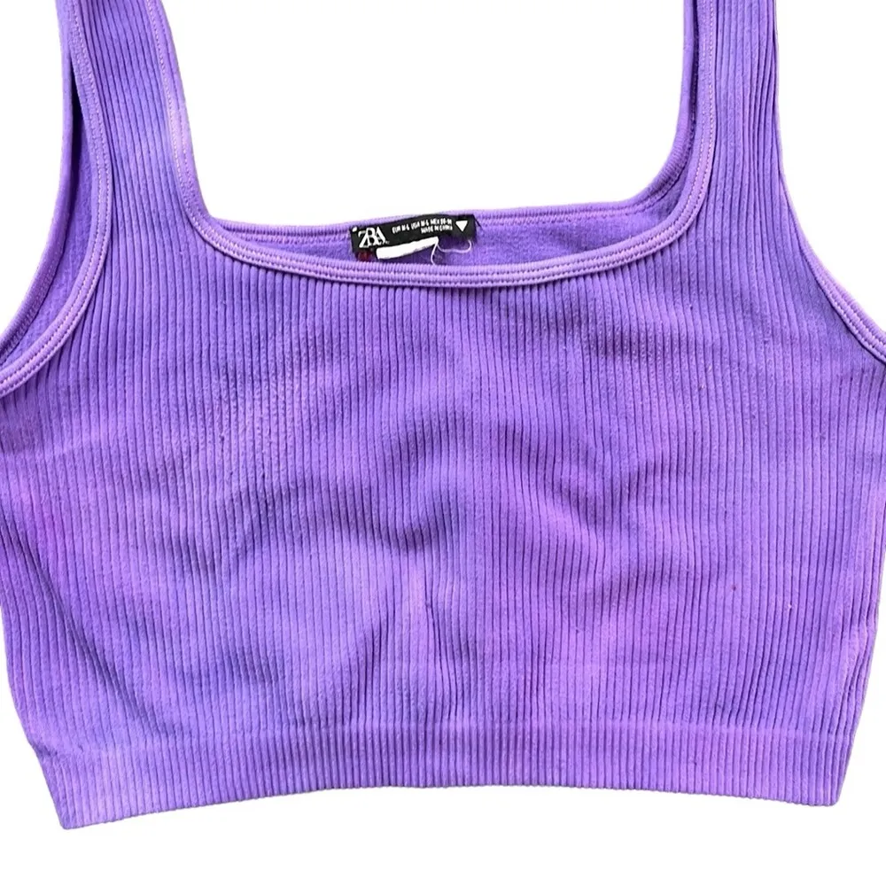 Zara ribbed purple crop top - Image 3