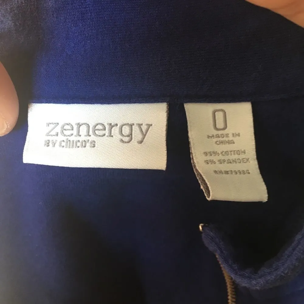 Chico’s 0/S bright blue zipped athletic jacket - Image 3