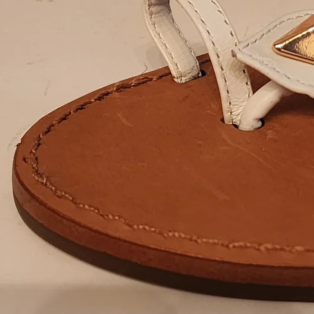 SCHUTZ Courtney Studed Wrap Sandal White Gold Size 6B - Image 9