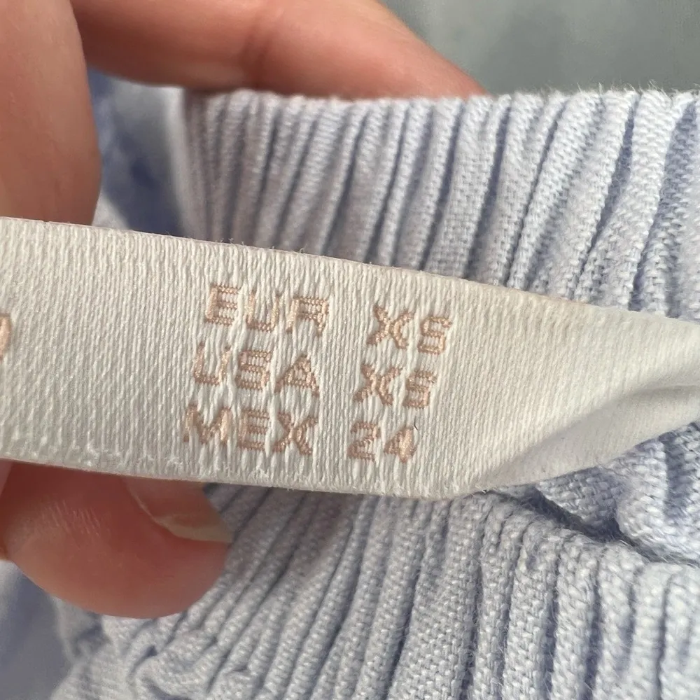 Zara Trafaluc Mini Dress Embroidered Boho Light Blue Peasant Style XS - Image 5