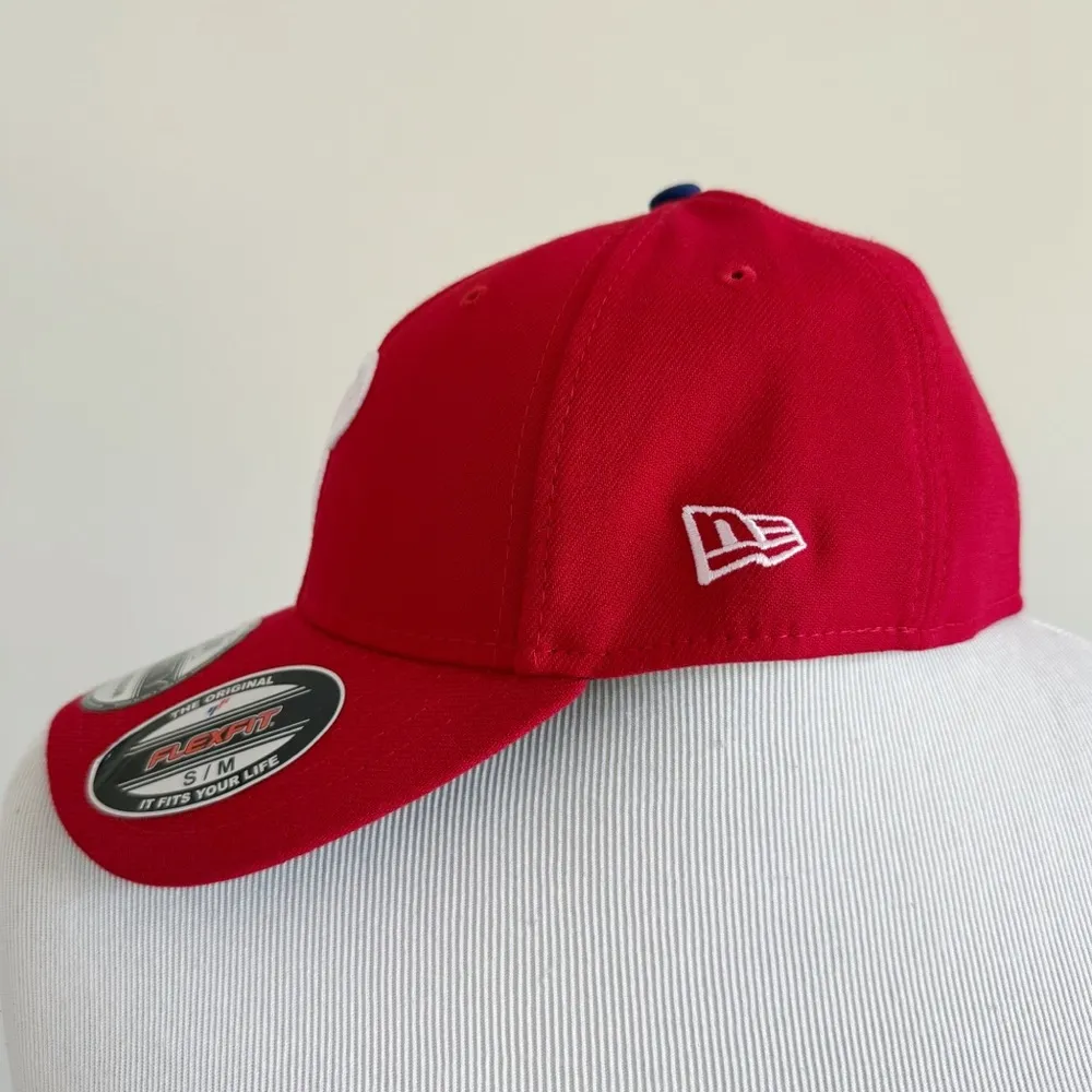 New Era Philadelphia Phillies Fitted Stretch Hat Size Small Medium Mens Womens Red - Image 5