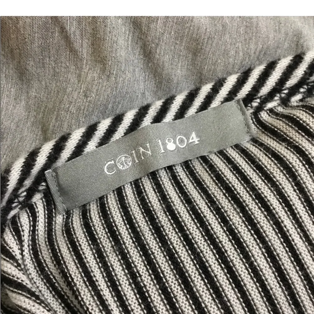 Anthropologie Coin 1804 Black White Striped Lightweight Long Sleeve Sweater M - Image 8
