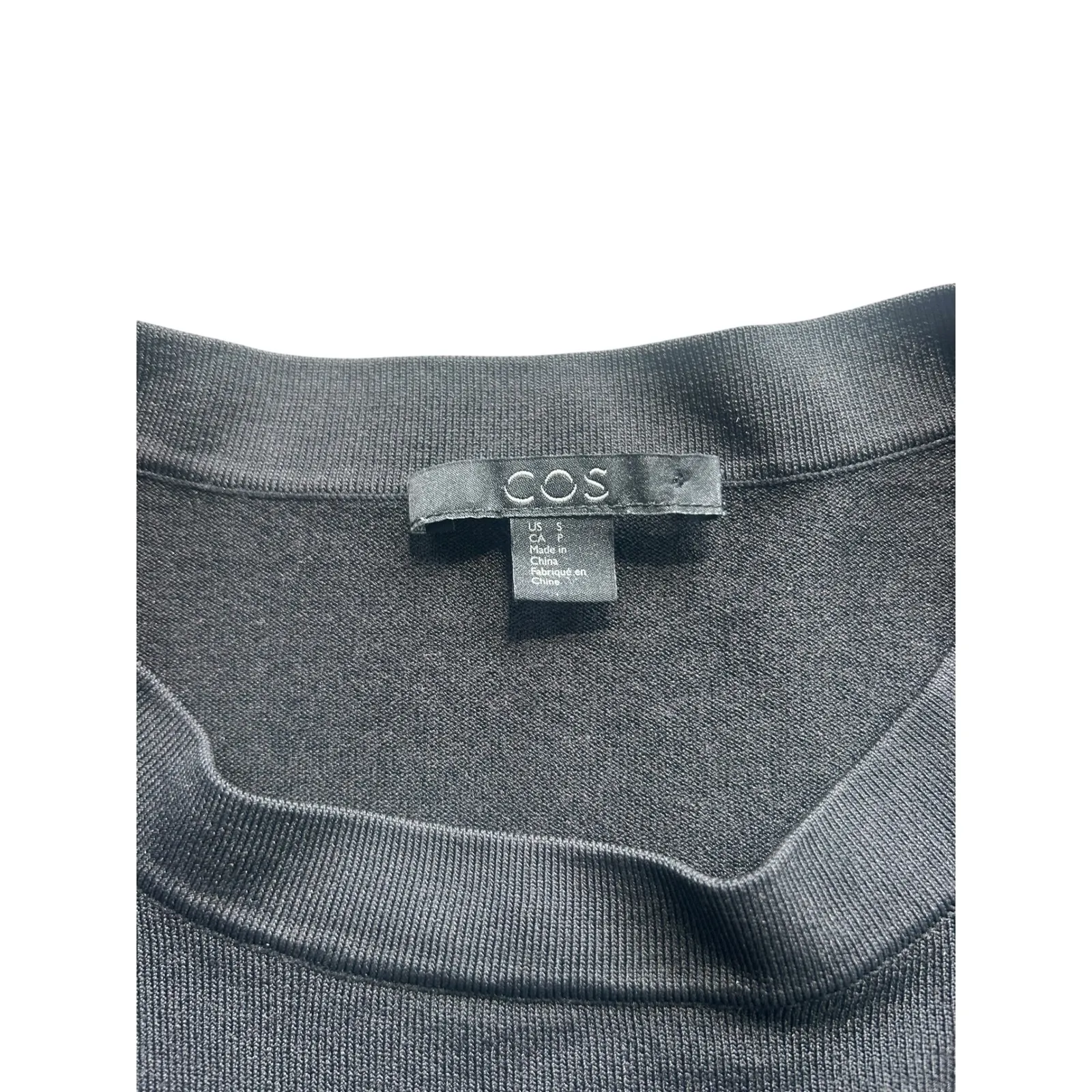 COS Women's Black Long Sleeve Knit Top with Dramatic Fluted Bell Sleeves - Image 2