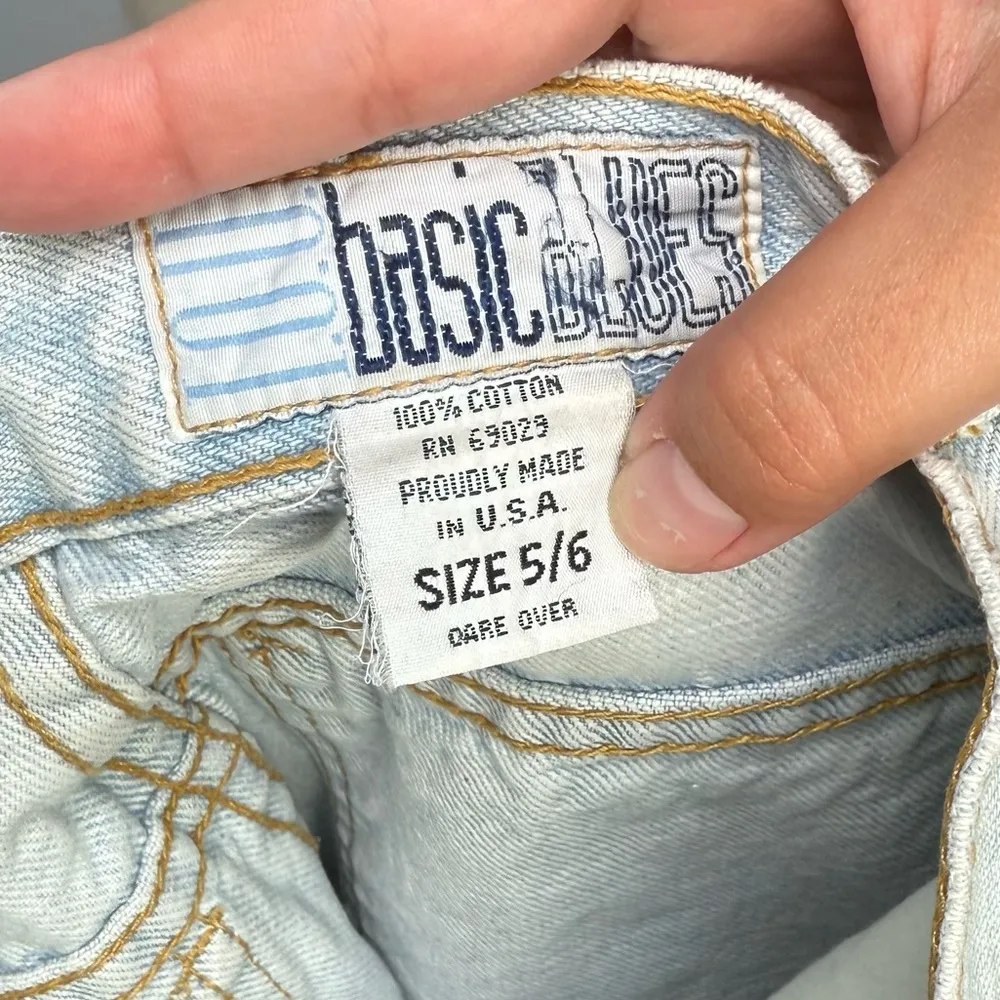 Vintage IOU Basic Blue Bermuda Jean Shorts 5.5" Size 24 - Image 3