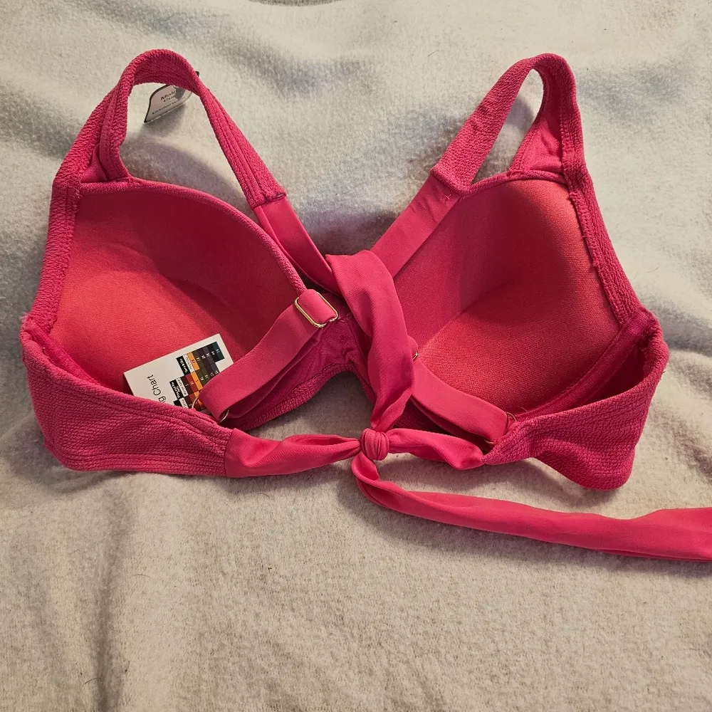 Time And Tru Hot Pink Barbiecore Underwire Push Up Small Bikini Top - Image 2