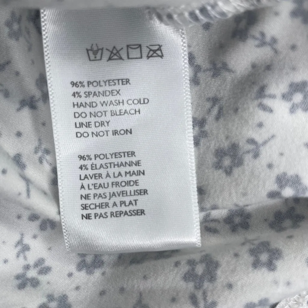 Urban Outfitters White and Black V-Neck Julia Tiered Floral Flock Mini Dress Sm - Image 9