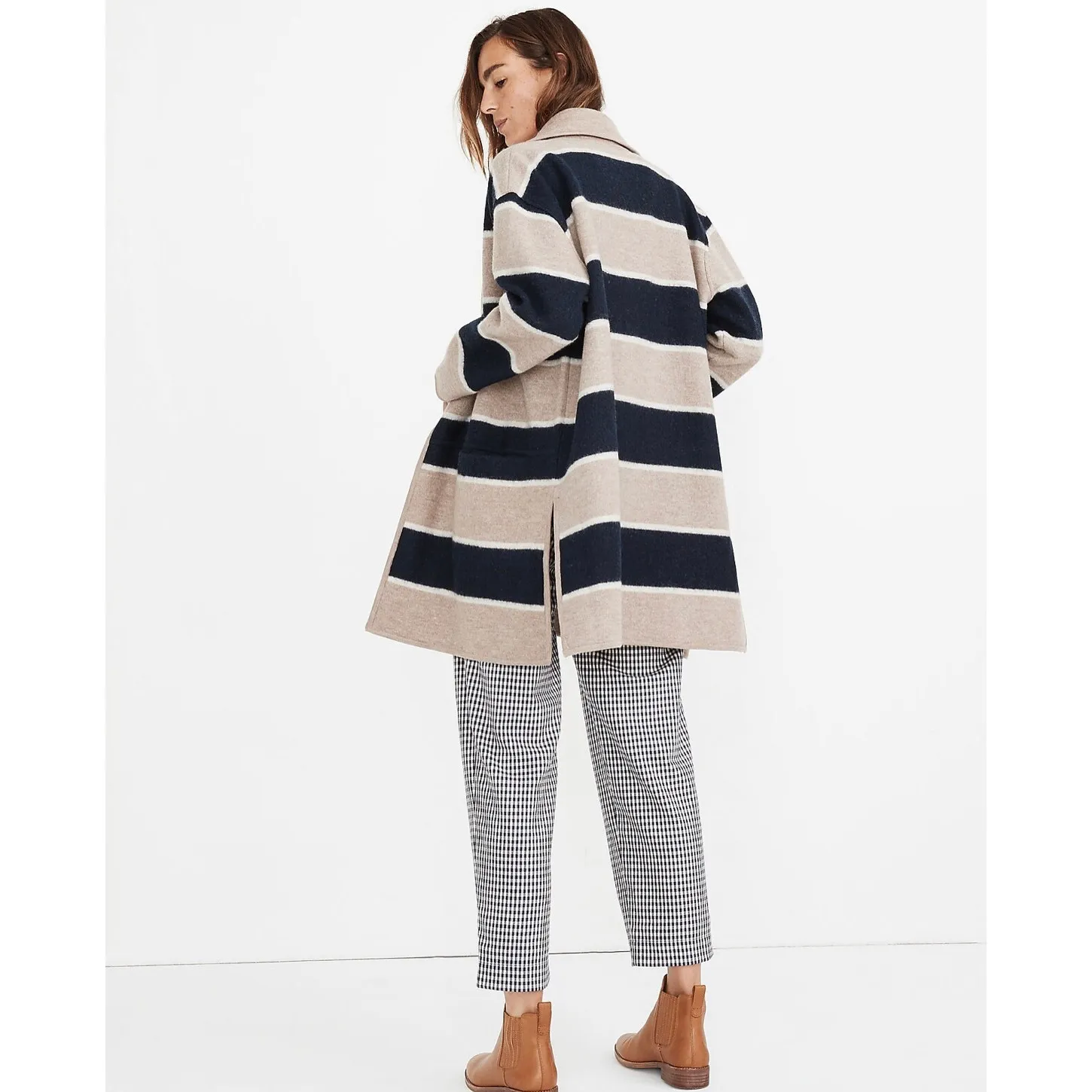 Madewell Merino Wool Striped Ballard Sweater Coat NWT Unassuming Normcore Small - Image 3
