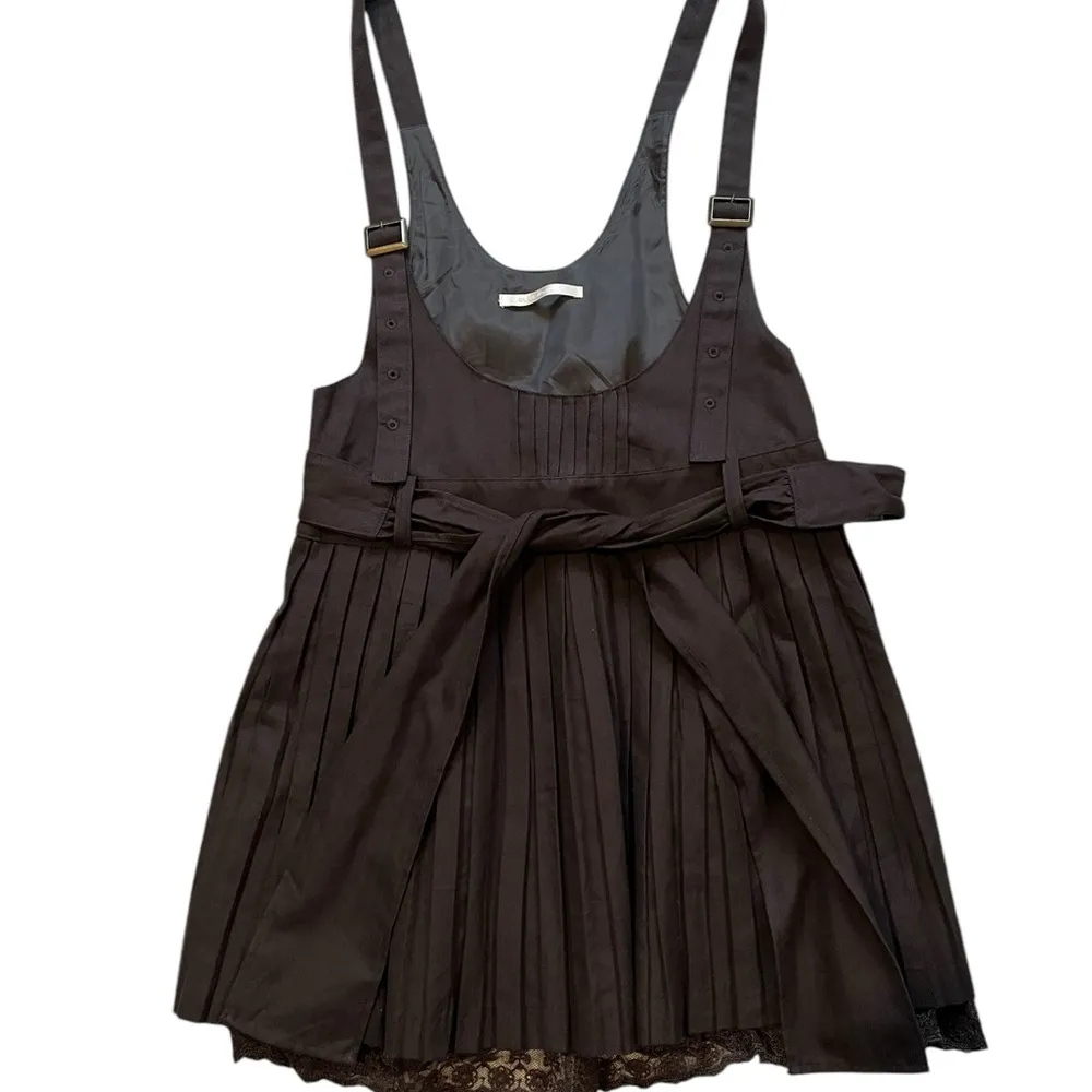 Vintage Olive Des Olive Japanese Brand × Streetwear Suspender Pleated Skirt Brown - Image 10