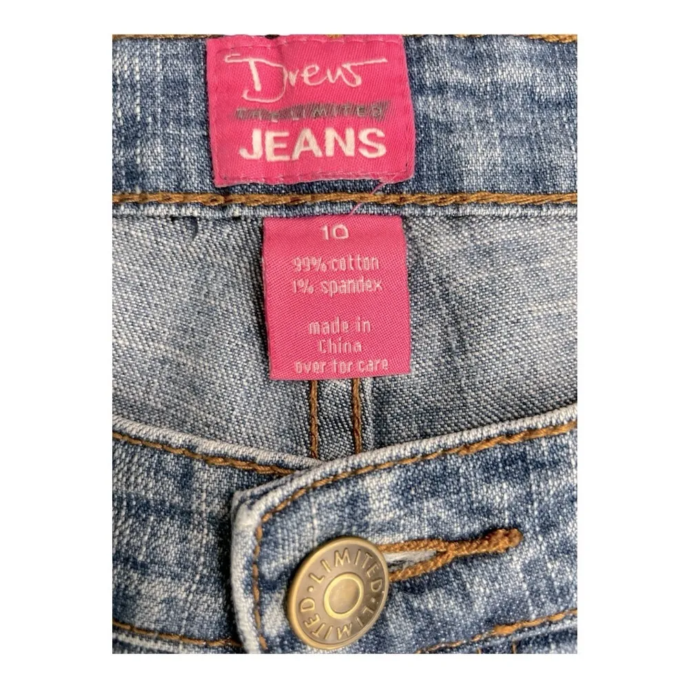 Drew The Limited Womens Denim Bermuda Shorts Blue Stretch Cuffed Hem 10 - Image 4