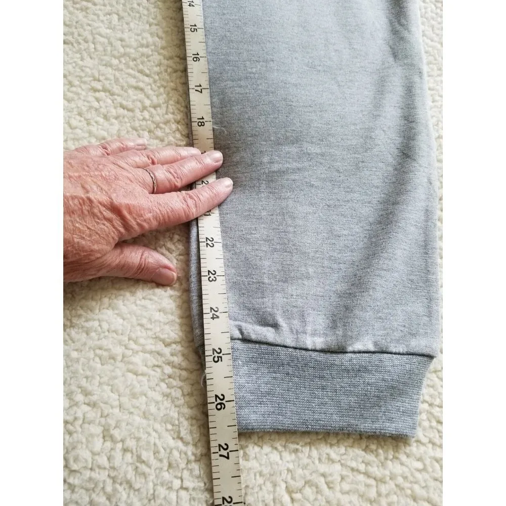 Badgley Mischka French Terry Jogger Pants with Pockets Heather Grey Women's Sz M - Image 9