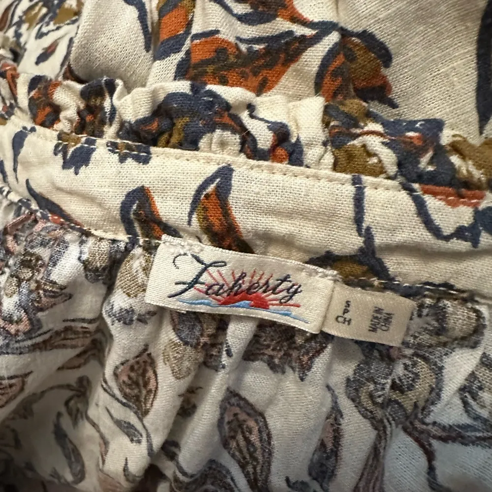 Faherty Portia Linen Floral Blouse Top in Indee Floral size Large - Image 4