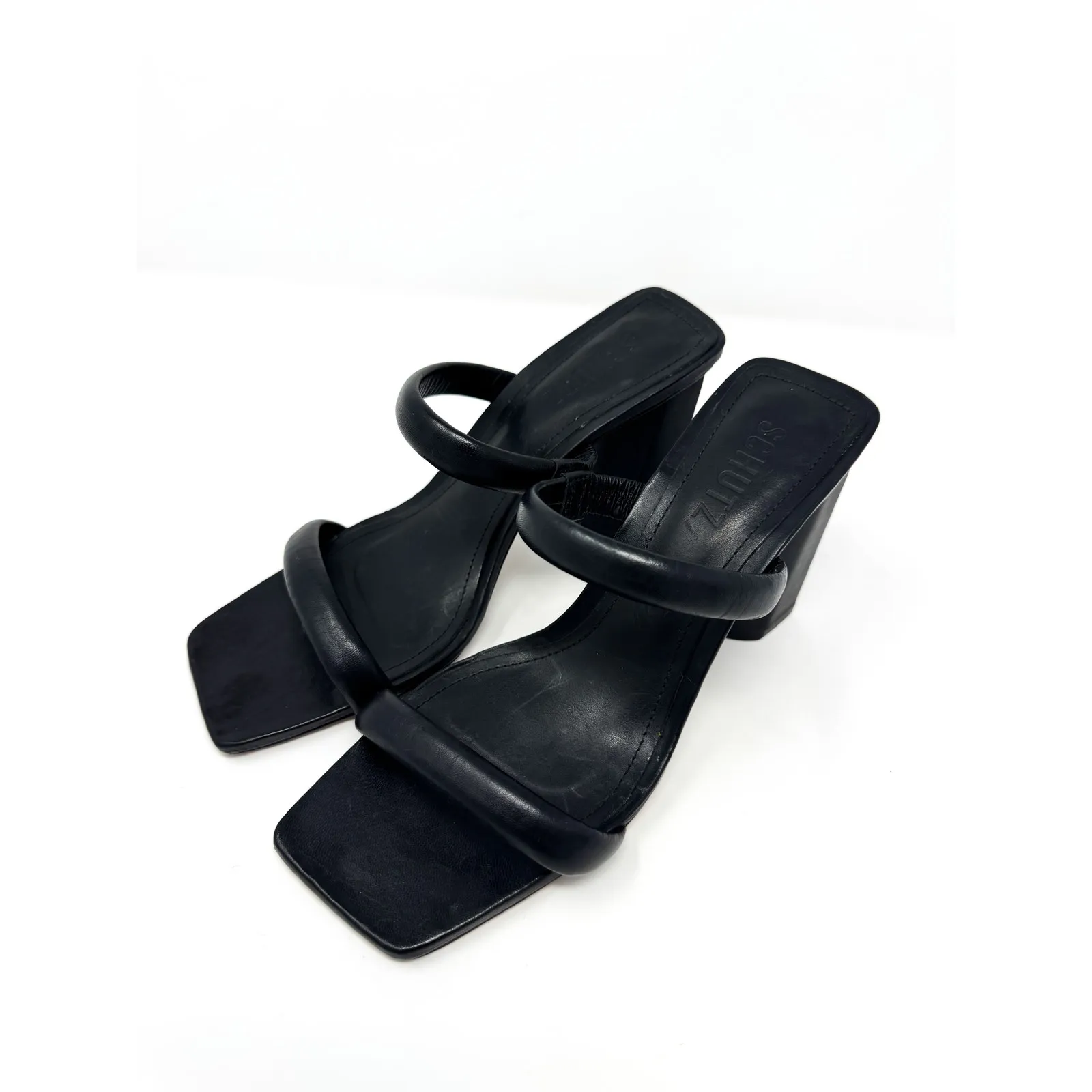 Schutz Ully Napa Leather Sandal in Black - Image 2