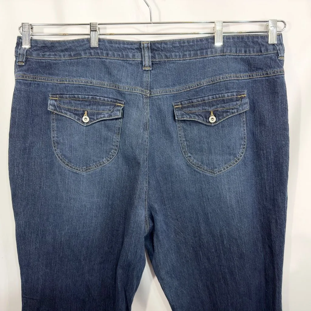 Cato Plus Size 24W‎ Jeans Straight Leg Blue Denim Stretch High Rise Womens 1408 - Image 5