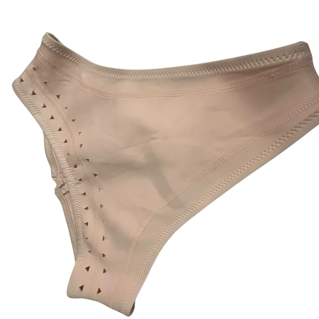 New GIGI C Women's McKenzie High Waist Cutout Bikini Bottom pink icing Large - Image 9