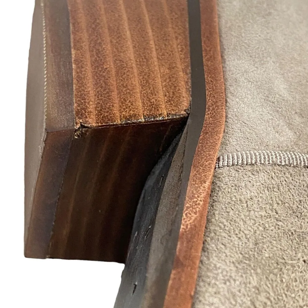 Women's Sam Edelman Petty Zip Up Ankle Boots Booties Shoes Size 6.5 Taupe Suede - Image 9