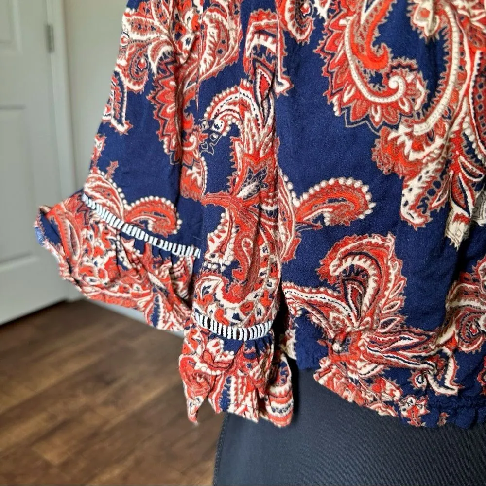 Sans Souci Flutter Sleeve Crop Blouse L - Image 4