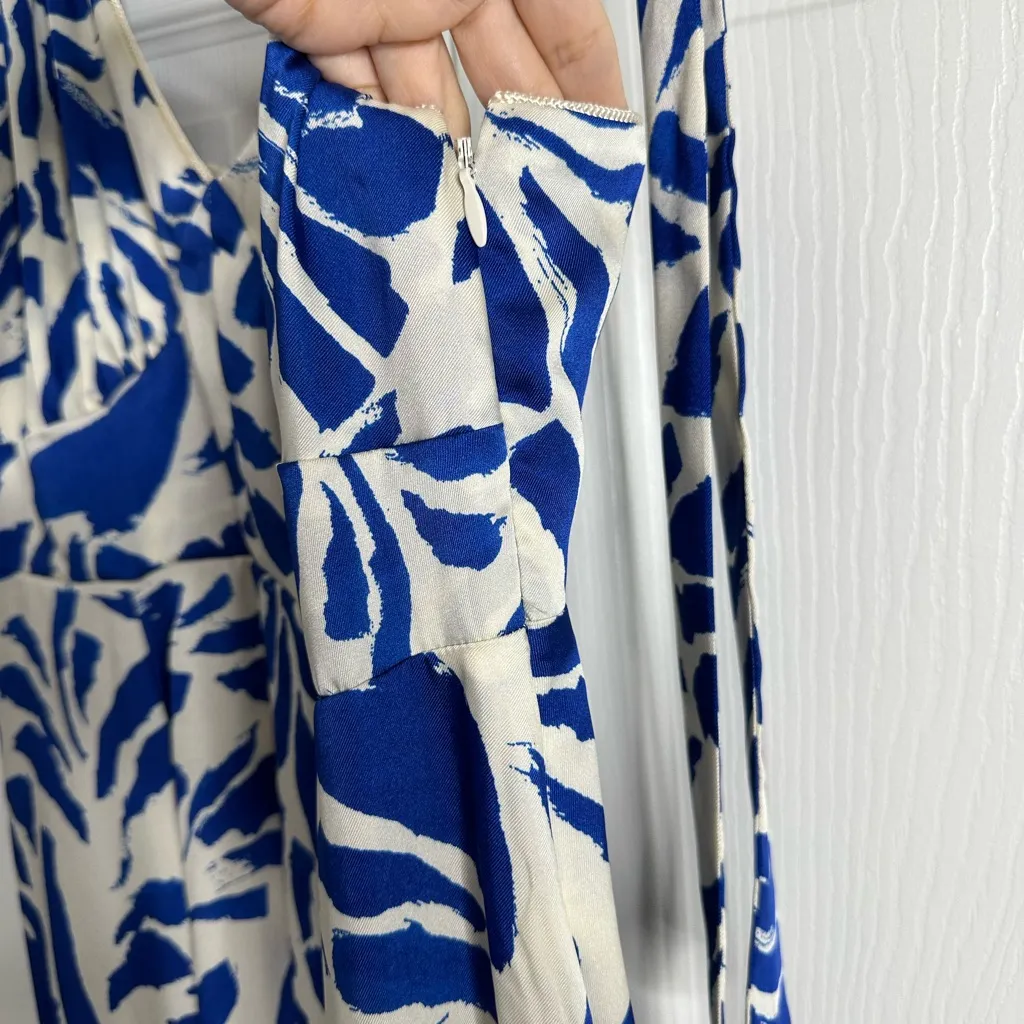 Alexis x‎ Target Women’s XS Sleeveless Elegant Floral Midi Cocktail Blue Dress - Image 5