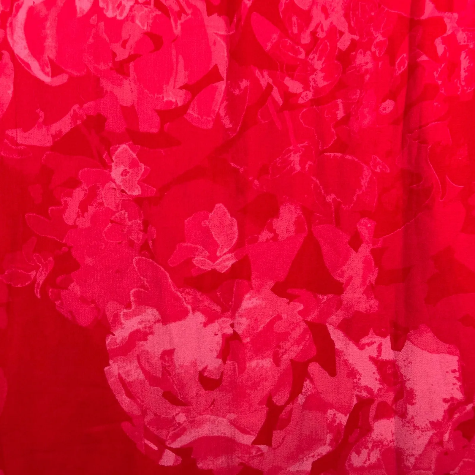 H by Halston Blouse M Red Pink Floral Sleeveless Tunic Chiffon Overlay Career - Image 6