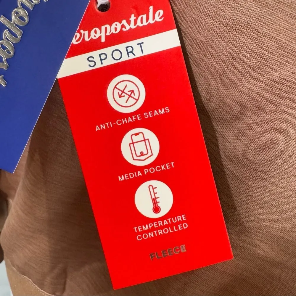 Aero Sport brown fleece lined zip up athletic bomber jacket size large NWT - Image 7