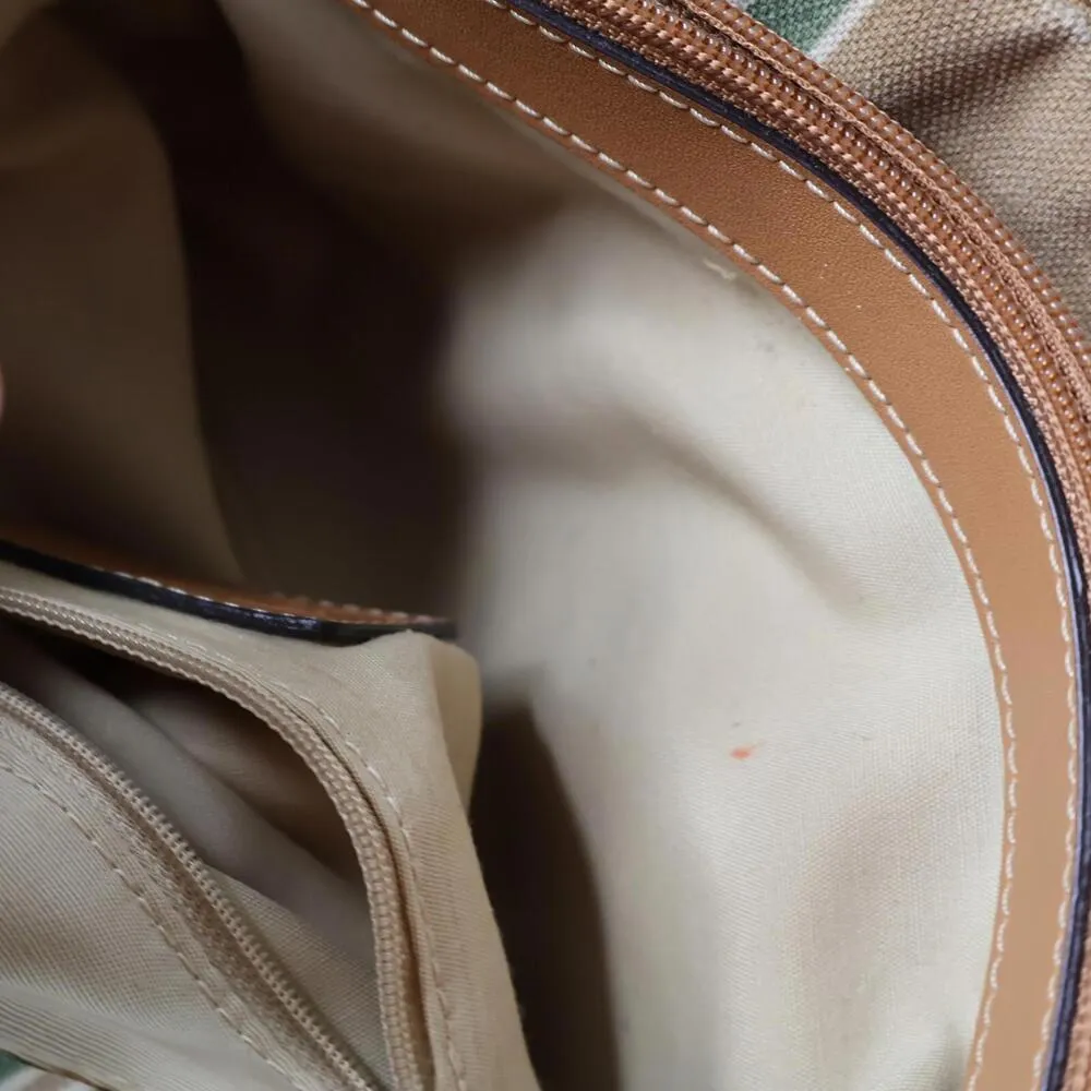 Relic Canvas Bag Bamboo Handles 90s Y2K Boho Striped Brown Purse‎ Flower Beachy - Image 10