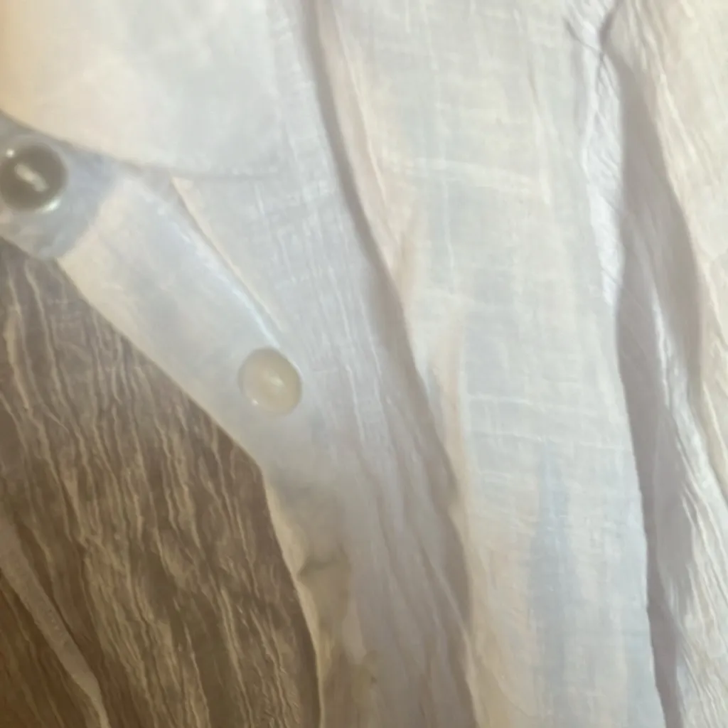 FINAL MARKDOWN Mlle Gabrielle White Casual Button Down swimsuit cover up 2x - Image 3