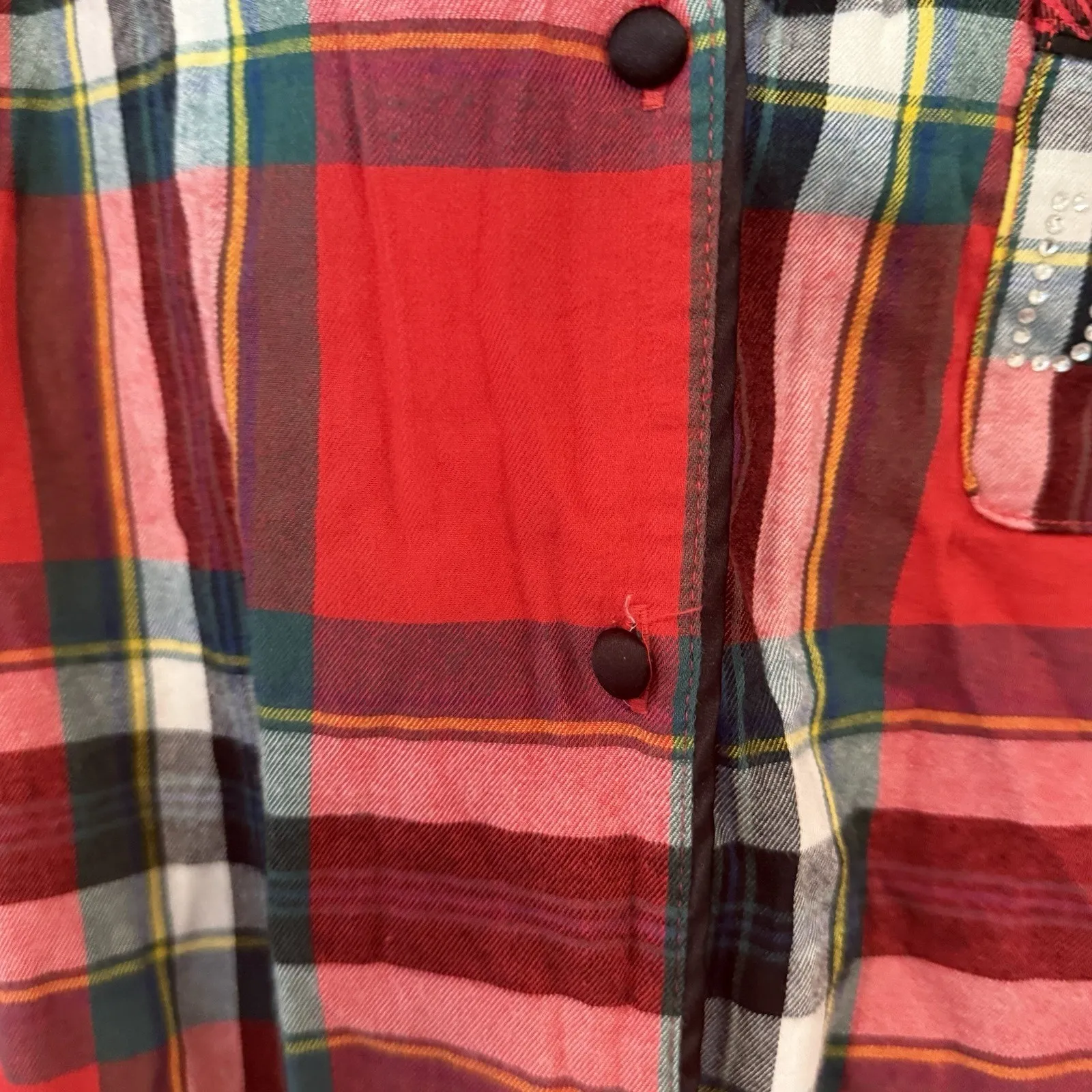 Victoria Secret Plaid Dream Romper Holiday Pajamas Medium 2416 - Image 7