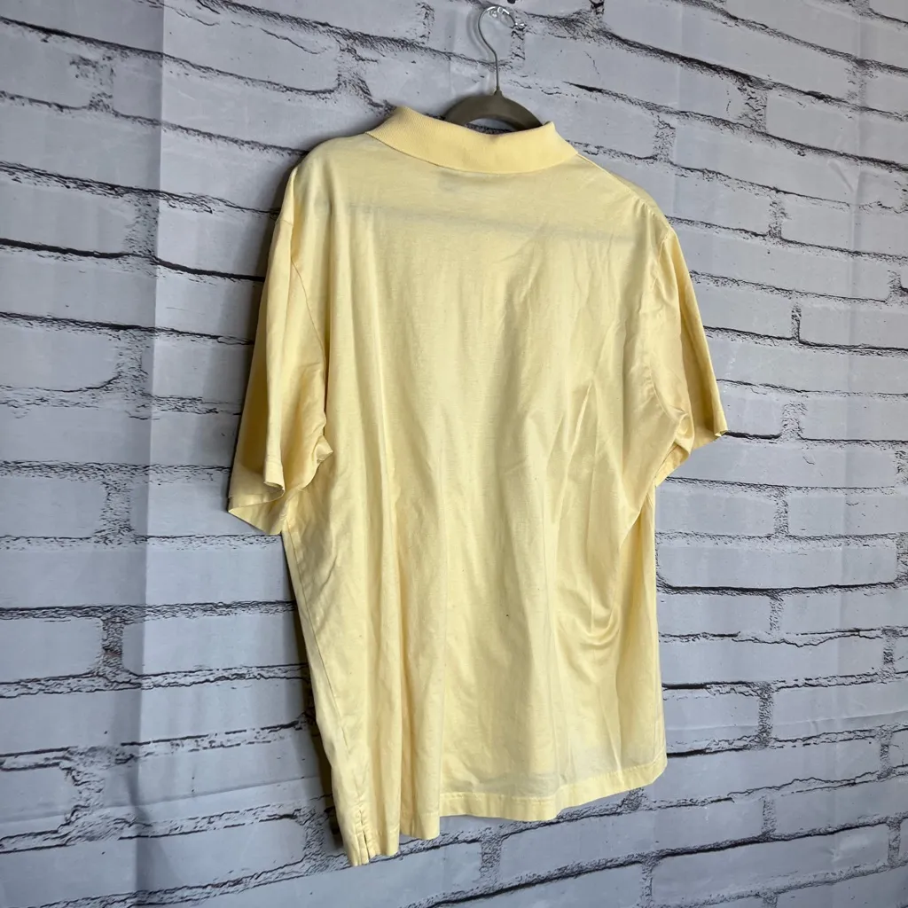 Saks Fifth Avenue Cream Cotton Polo Shirt 1/4 Button Relaxed Fit Womens L Preppy - Image 10