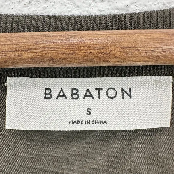 Aritzia Babaton Tunic Top Olive Green 3/4 Sleeve Round Neck Casual Relaxed Chic‎ - Image 6