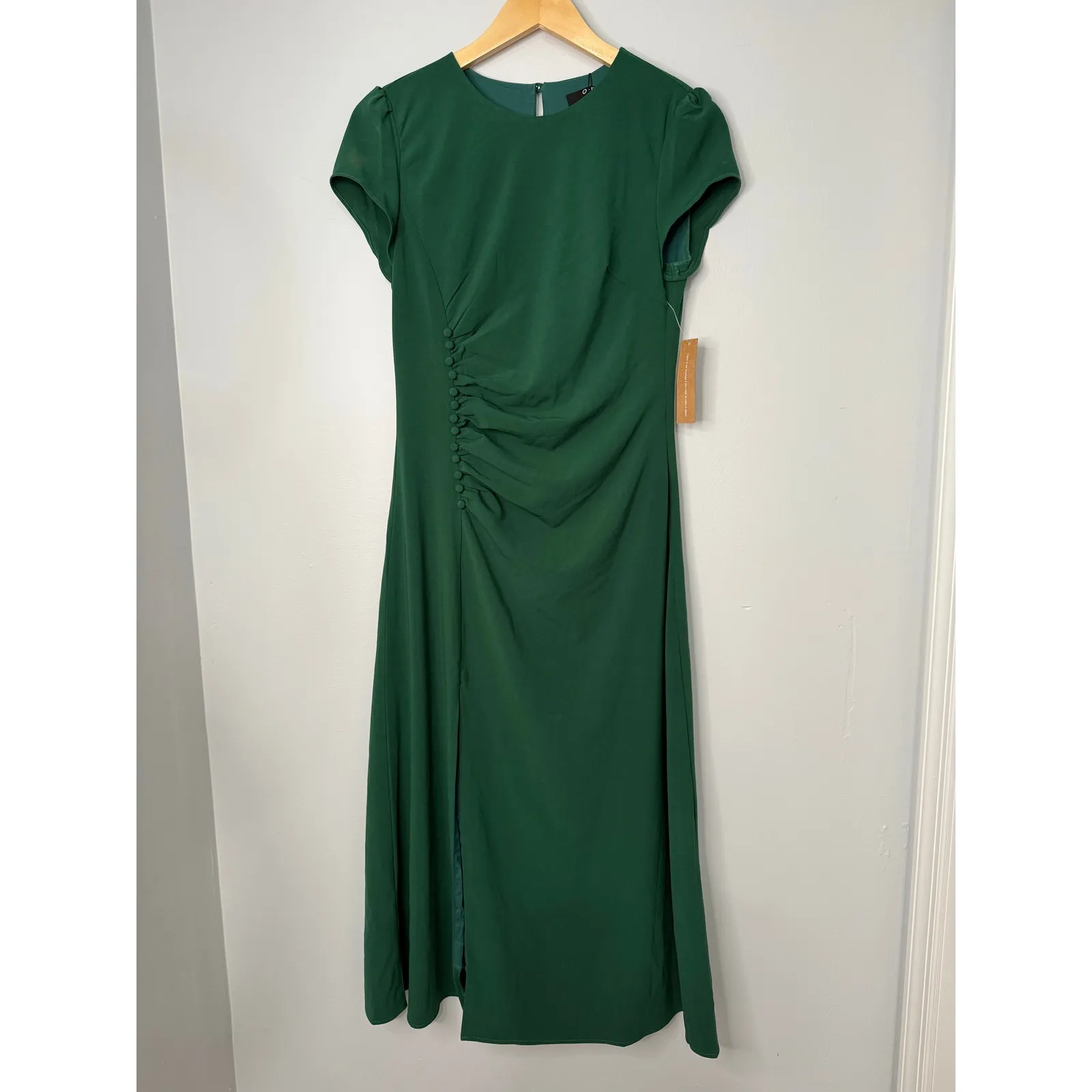 O.p.t Quinn Forrest Green Old Money Vintage Inspired Midi Dress Small - Image 2