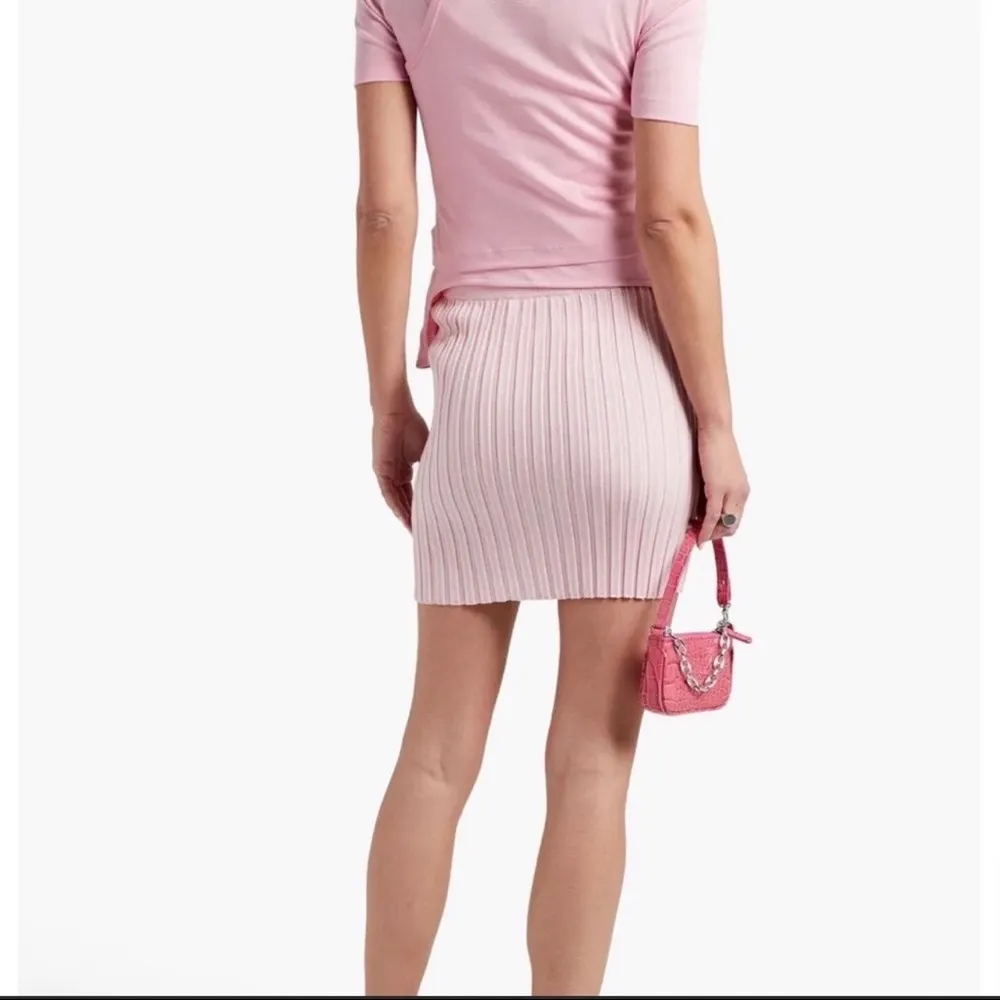 NWT HELMUT LANG Ribbed Wool Pink Mini Skirt | Size Medium - Image 28