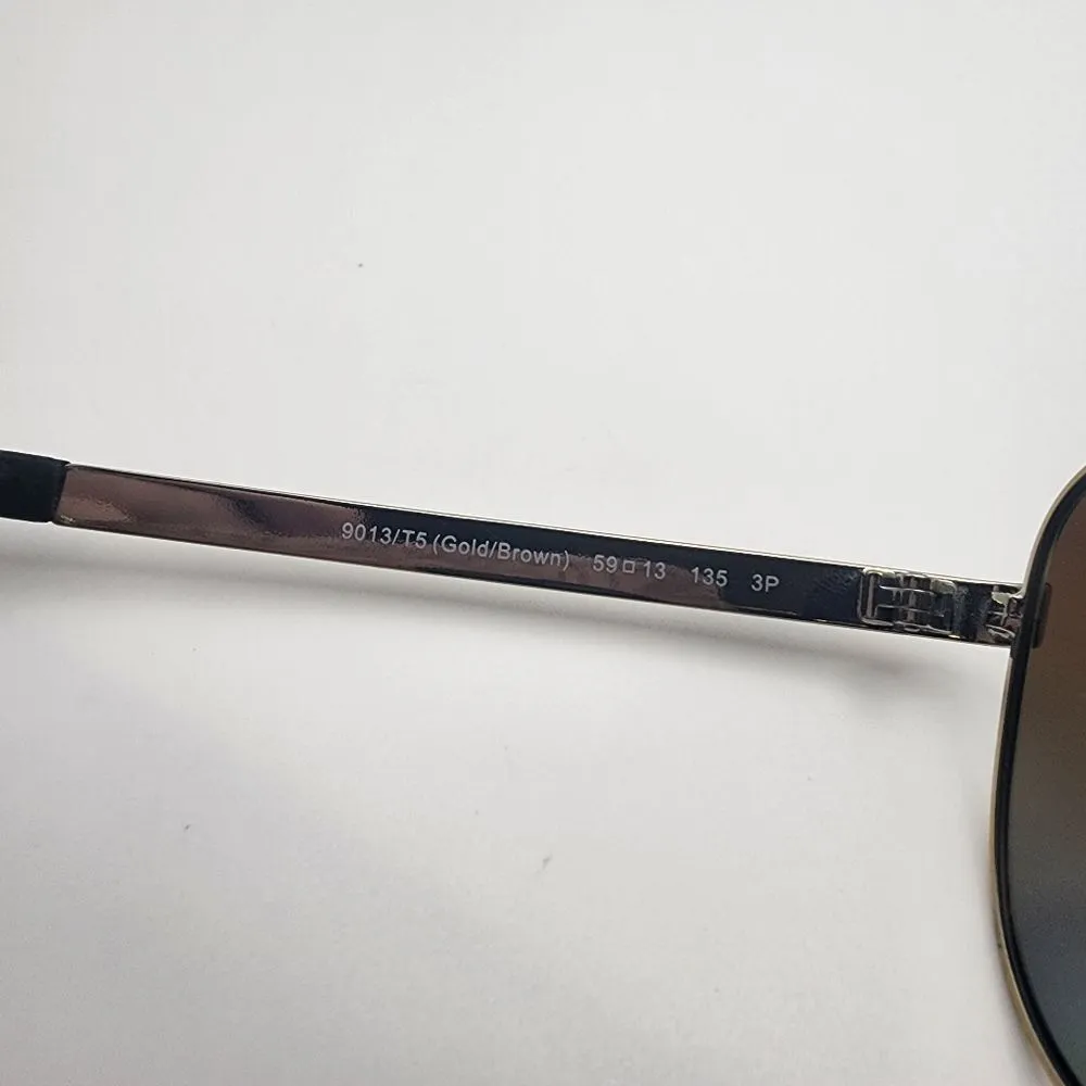 Coach Stefanie Gold & Brown Aviator Polarized Sunglasses - Image 12