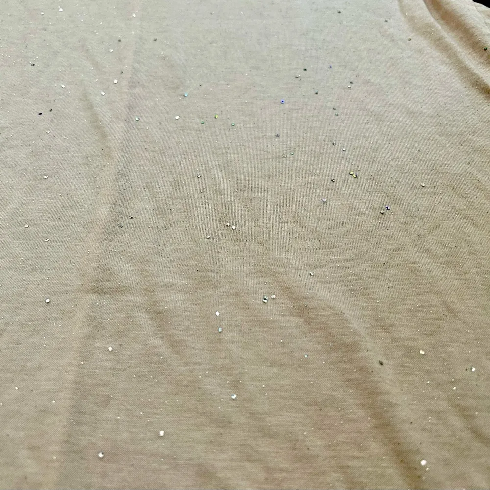 JUICY COUTURE peach glitter shark bite tissue tee, Size M - Image 5