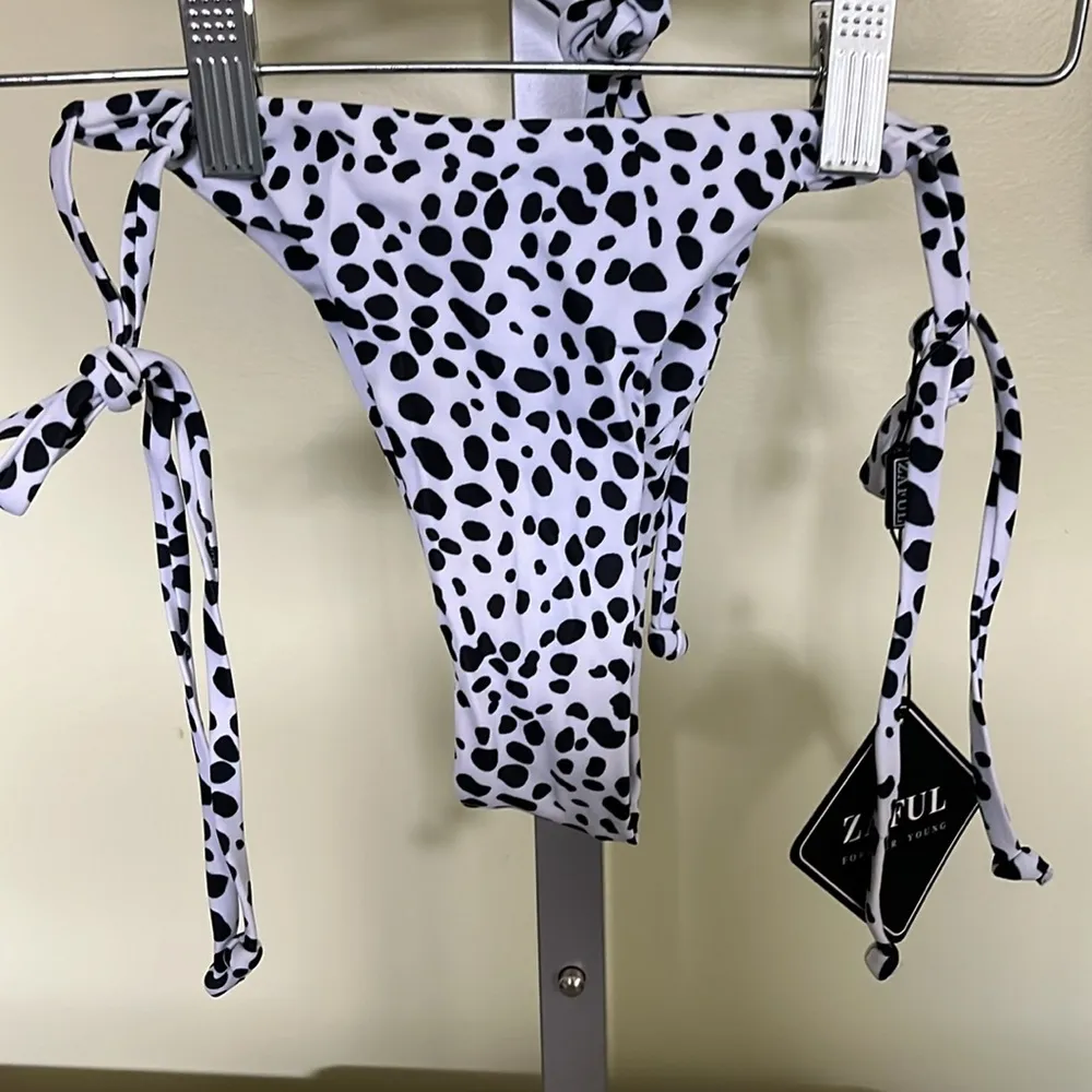ZAFUL Animal Spotted Print Tie Cutout Bikini Swimsuit - Image 7