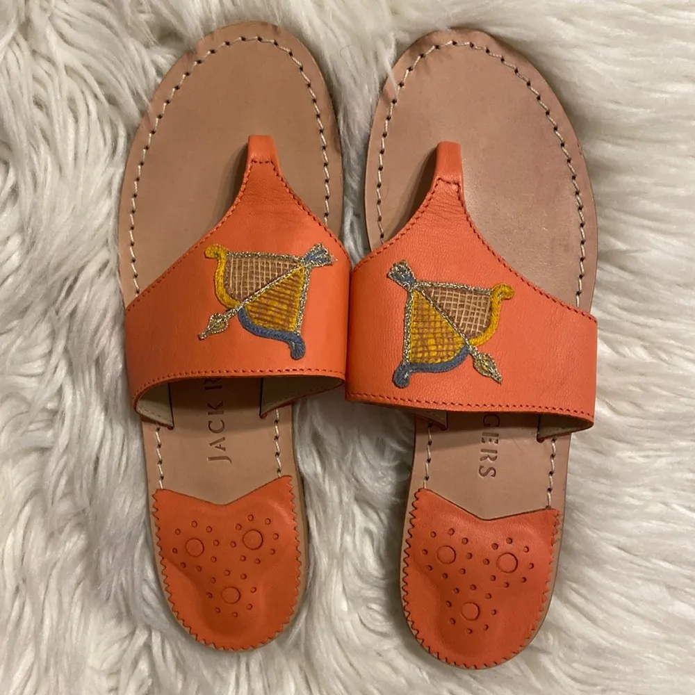 Jack Rogers Sandals size 6M excellent condition color orange /design see photos - Image 10