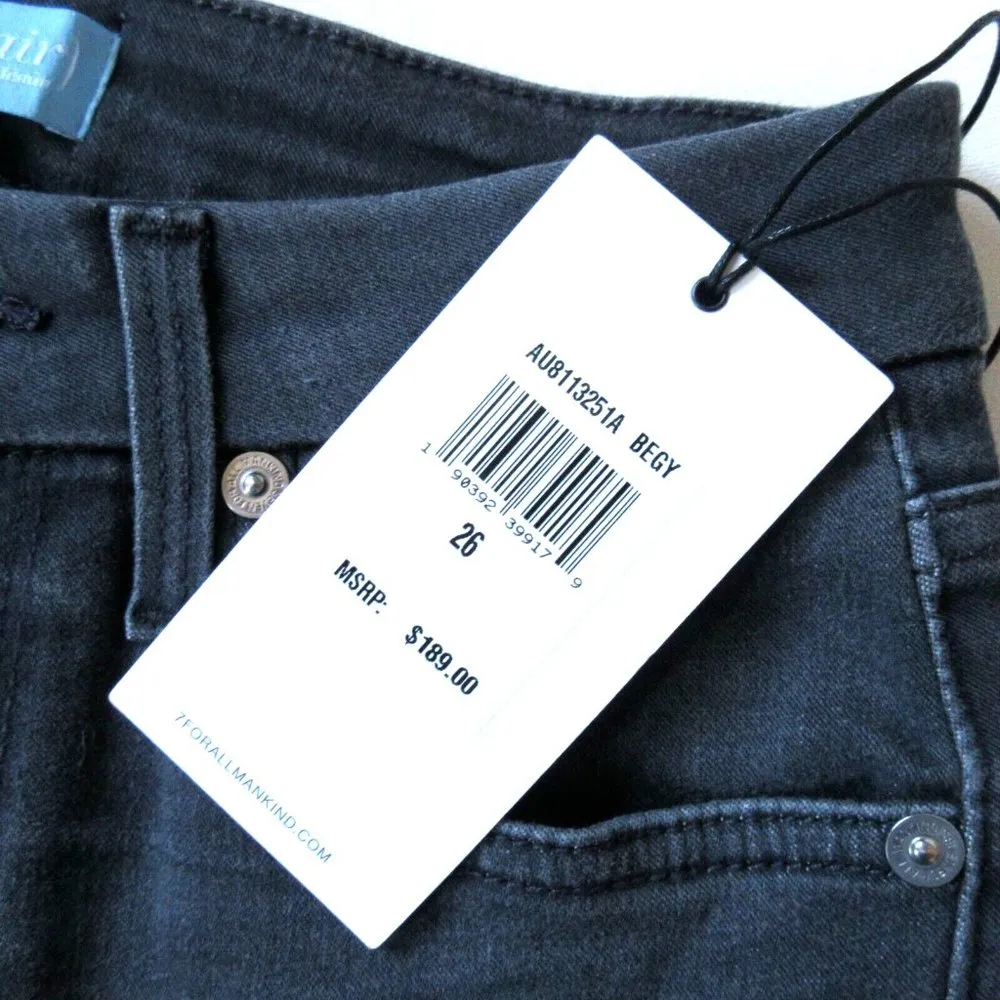 NWT 7 For All Mankind High Waist Ankle Skinny in Evening Grey b(air) Jeans 26 - Image 7