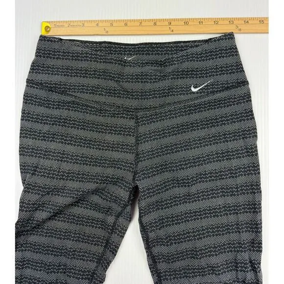 Nike Dri-FIT Geometric Pattern Capri‎ Workout Leggings Athletic Pants Medium - Image 2