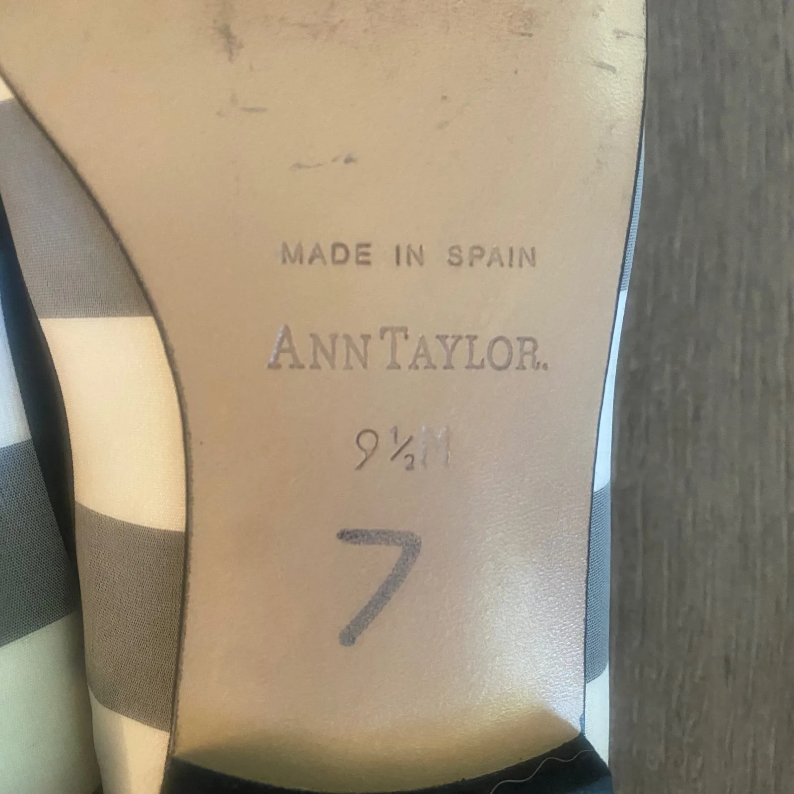 Ann Taylor Vintage‎ Black White Gingham Ballet Flats Size 9.5 NEW - Image 5