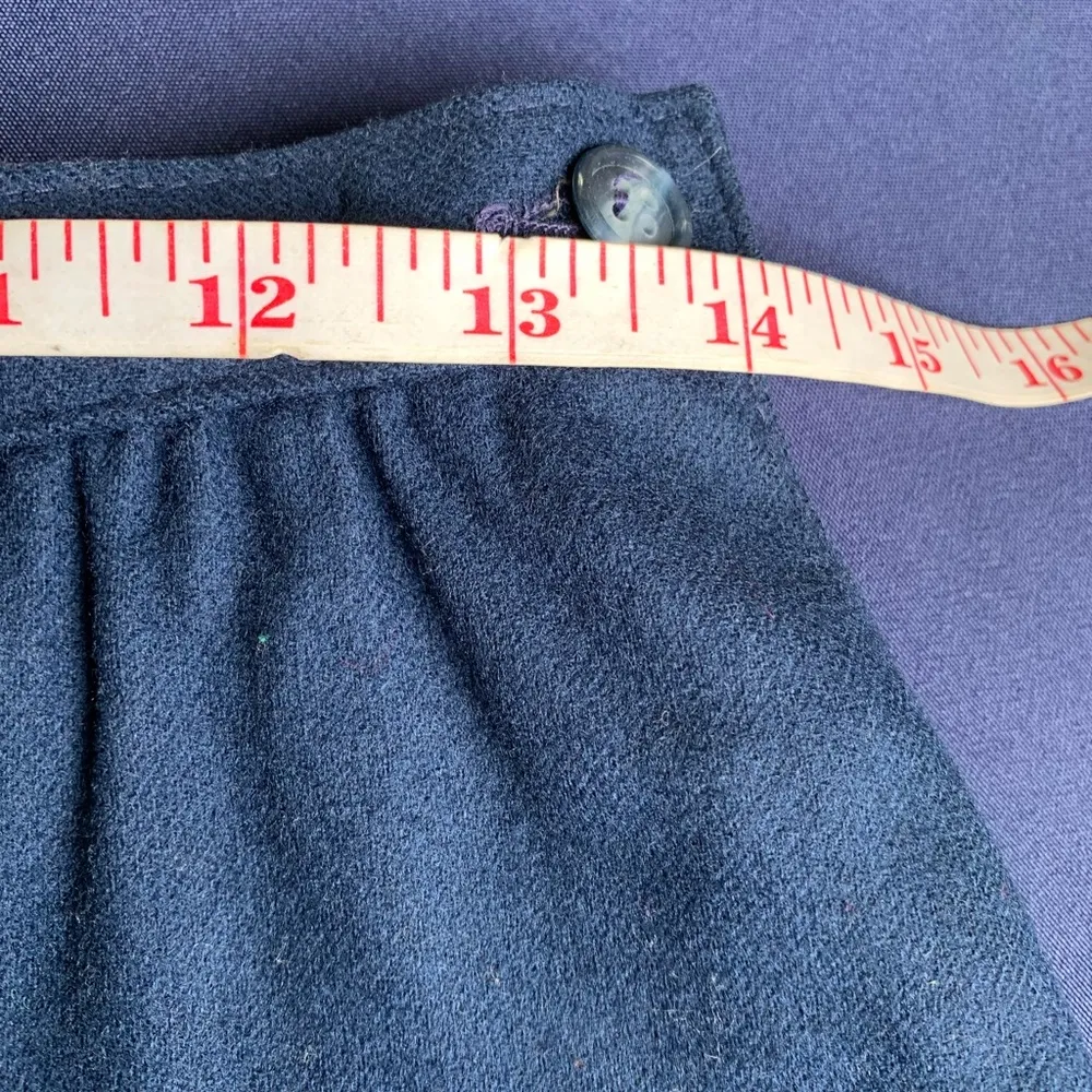 Vintage Pendleton Navy Blue Wool Lined Skirt Size 6 Made In USA - Image 3