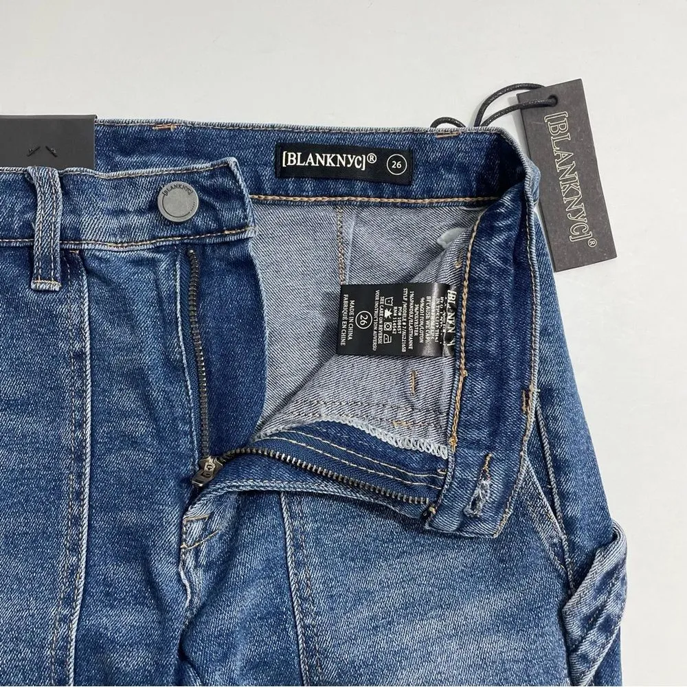 NWT‎ Blank NYC Utility Carpenter Jeans Size 26 Cropped Straight Leg Blue Denim - Image 9