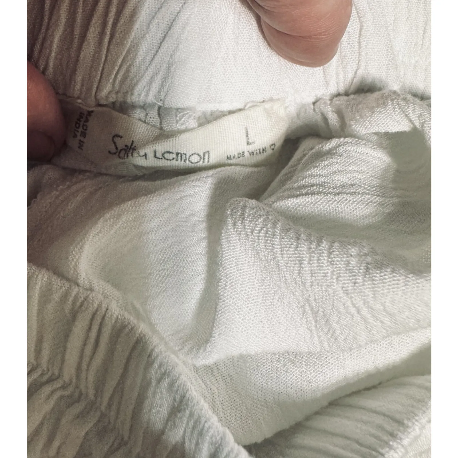 Salty Lemon Pants Womens L White Boho Pirate Pantaloons Prairie Bloomers gauzy - Image 5