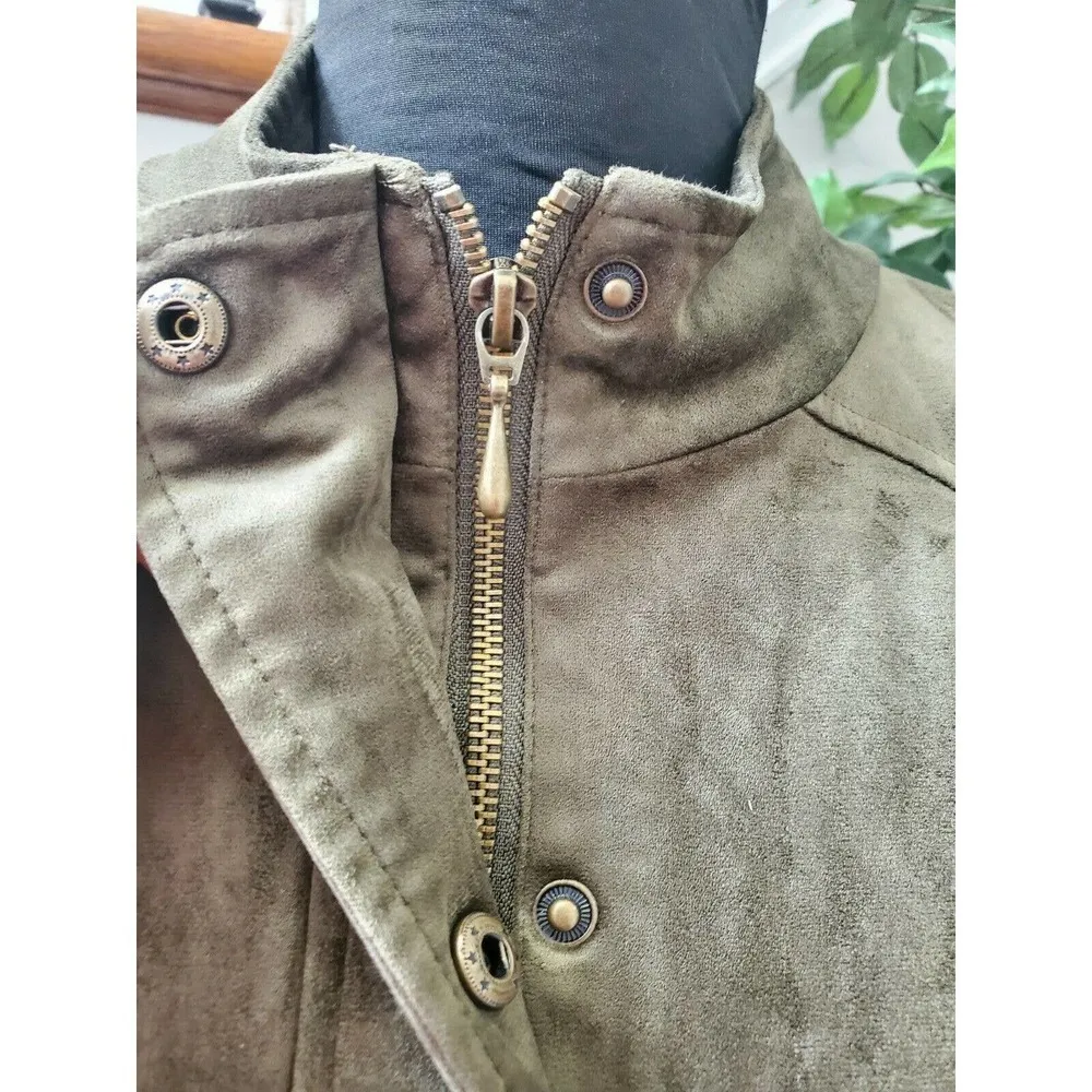 Linea Women Green Polyester Long Sleeve High Neck Full Zip Front Casual Jacket M Size M - Image 9