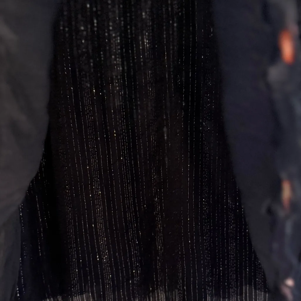 Free‎ People Floral Embellished Metallic Shimmer Lace Dress Black Size Small - Image 3